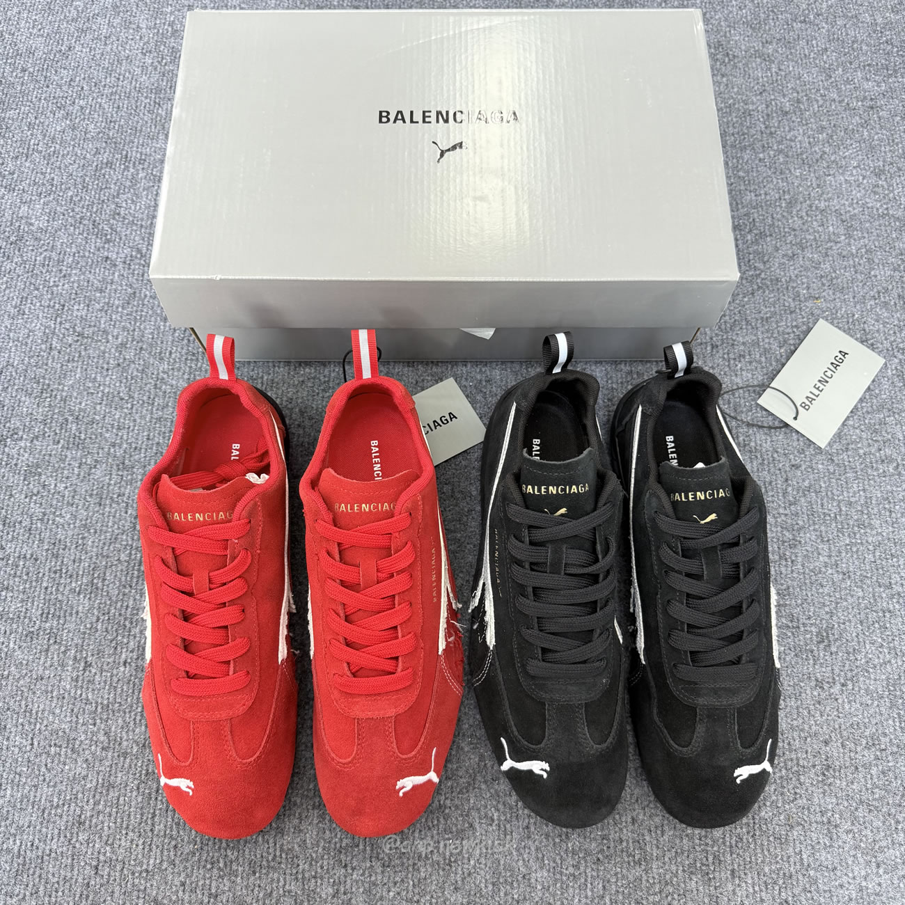 Balenciaga X Puma Ultrasoft Speedcat Sneakers Red White Black (14) - www.newkick.org